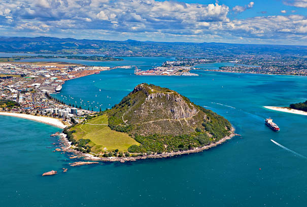  Tauranga Moana with Mauao (the Iwi/tribe's sacred mountain)